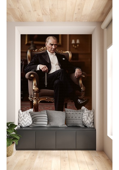 Mustafa Kemal Atatürk 100x150 Cm Poster Duvar Kağıdı 01 Çok Renkli