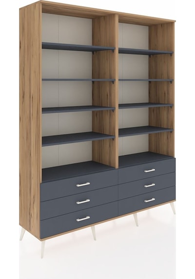Hyperion Gardrop 10 Raflı 6 Çekmeceli 176x44x221 Çam-antrasit Antrasit Hyperion Gardrop 10 Raflı 6 Çekmeceli 176x44x221 Çam-antrasit Antrasit