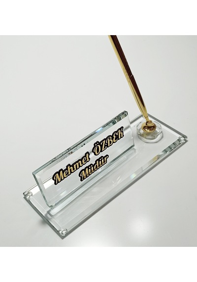 Kristal Masa İsimliği, Kalemli Ofis Hediyesi  M1001HR-GLD