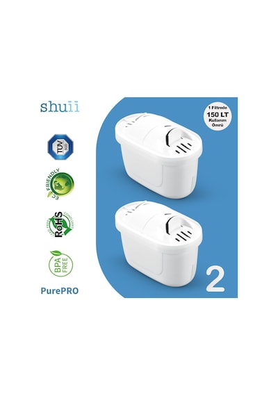 Shuii Purepro Su Arıtma Sürahisi Filtresi 2 Adet Filtre Jugg Ve Brita Maxtra+ Pro İle Uyumlu Diğer