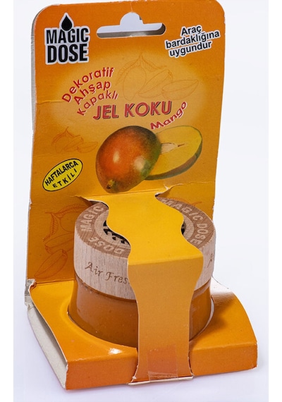 2 Adet Magic Dose Dekoratif Ahşap Kapaklı Jel Koku 50ml - Mango