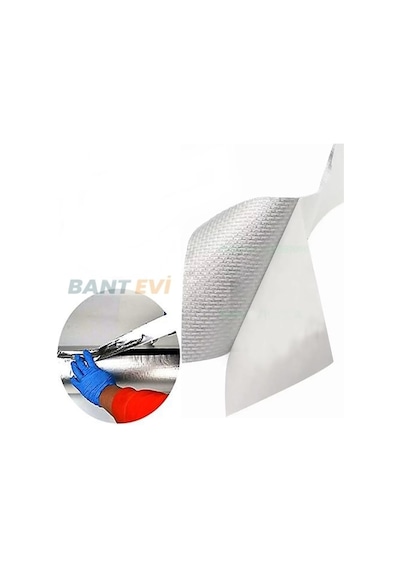 Evi Cam Elyaf Takviyeli Alüminyum Bant 10cmx5m 200c Yüksek Isıya Dayanıklı Tamir Bandı 10cm X 5metre