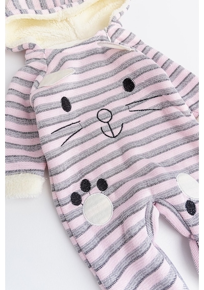 Babymod Tavşan Figürlü Kapüşonlu Içi Peluş Kız Bebek Tulum
