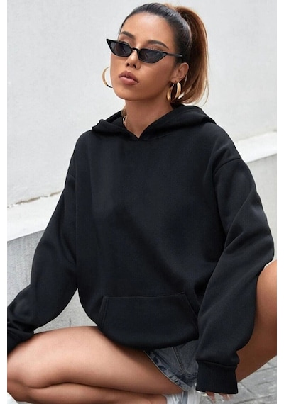Uyguntarz Unisex Ramen Baskılı Sweatshirt siyah