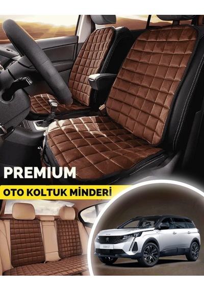 Peugeot 5008 Koltuk Minderi Ortopedik Cepli Araç Ve Kılıf Seti Tam Uyumlu, Taba Renk, Konforlu Tasarım