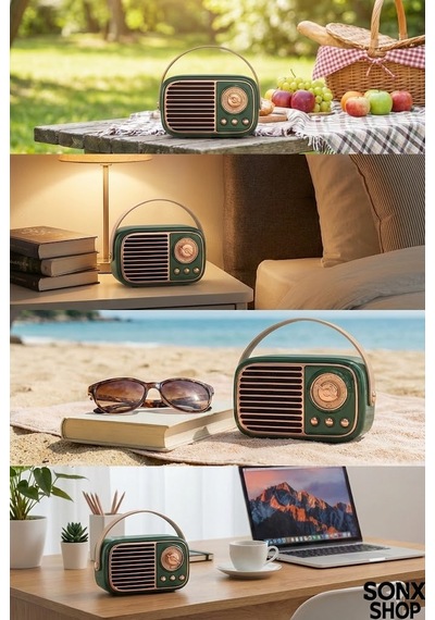 Sonx Nostaljik Retro Bluetooth - Fm Radyo, Usb Ve Bluetooth Kablosuz Hoparlör