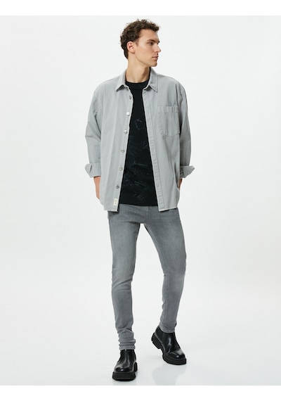 Koton Super Skinny Fit Kot Pantolon - Justin Jean Gri 4wam40376nd Gri