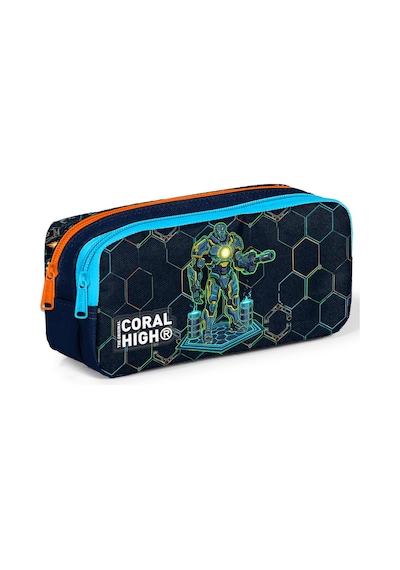 Coral High Kids Lacivert Robot Desenli 3'lü Okul Çanta Seti Set0133246 Amber