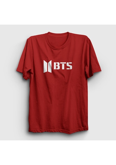 Presmono Unisex Logo Bts T-shirt Kırmızı