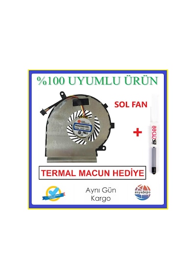 MSI Uyumlu Ge62 2Qe-070Tr Fan Cpu Işlemci Fanı Sol Fan