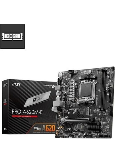Msı Pro A620m-e Amd A620 Am5 Soket Ddr5 6000 Oc Mhz Hdmı Vga Matx