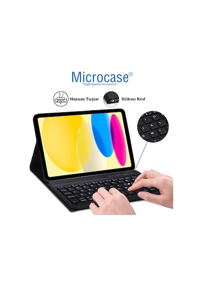 Apple Uyumlu iPad  10.Nesil 10.9 inch 2022 Bluetooth Klavye Mouse+Kılıf - BKK6