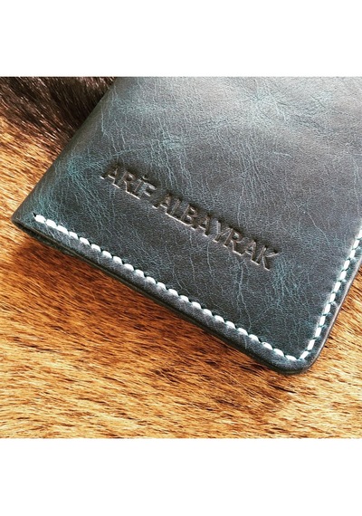 Leather Craft Hakiki Deri Isme Özel Pasaport Kılıfı - İsme Özel Turkuaz