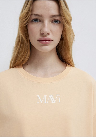 Mavi - Mavi Logo Baskılı Turuncu Tişört 1611593-71220 Turuncu