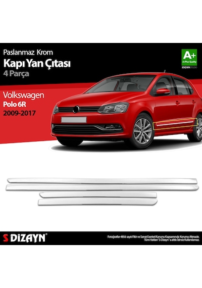 S-dizayn Vw Polo 6r Krom Kapı Yan Çıtası 2009-2017