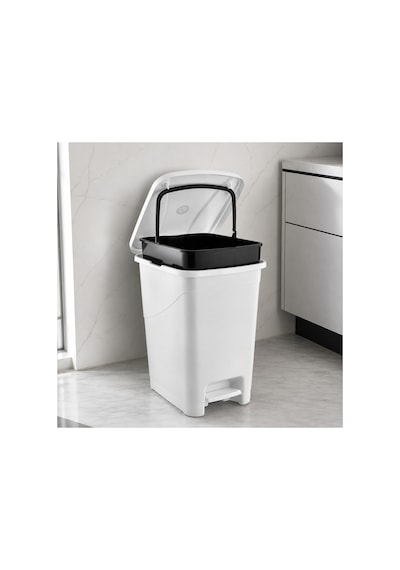 5 Li Banyo Çamaşır Seti 65 L Sepet + 40 L Sele + 25 L Çöp Kovası Beyaz - 914118815 Beyaz