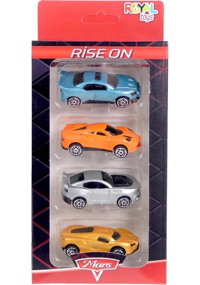 Rise On 4'lü Mini Araçlar Ryl-7022 Mavi