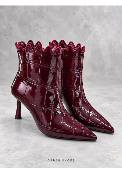 Dabab Shoes Carmen Kadın Bordo Kroko Rugan Sivri Burun Fermuarlı Sıcak Astarlı 7 Cm İnce Topuklu Bot Bootie Dabab Shoes Carmen Kadın Bordo Kroko Rugan Sivri Burun Fermuarlı Sıcak Astarlı 7 Cm İnce Topuklu Bot Bootie