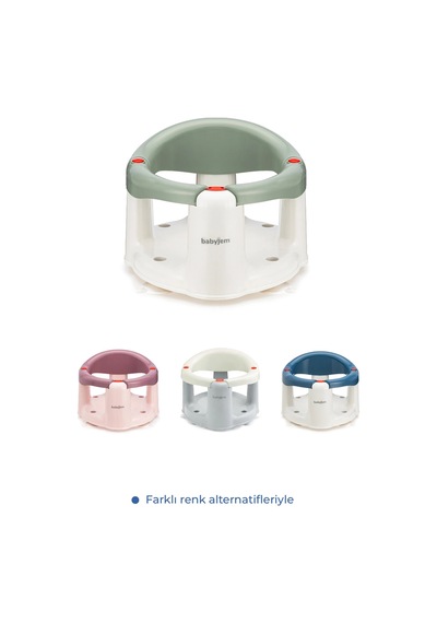 Babyjem Önden Açılır Banyo ve Mama Oturağı + Minderi - 2 ' li Set Soft Yeşil