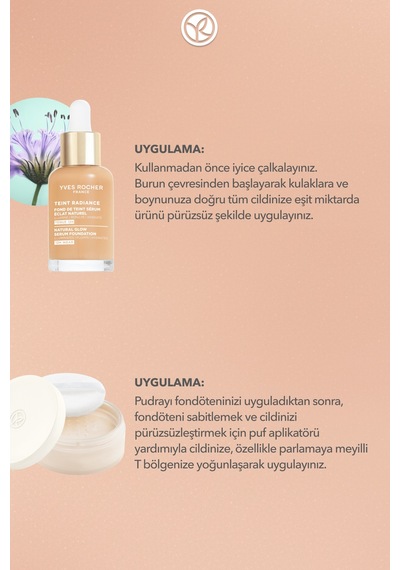 Yves Rocher Işıltı Veren Ten Makyaj Seti- Serum Fondöten 30ml & Toz Pudra 8.5 G- Pembe 100