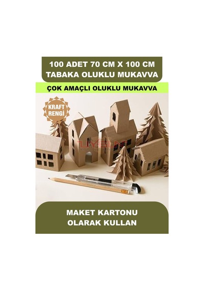 100 Adet 70cm X 100cm Baskısız Tabaka Oluklu Mukavva, Çocuk Etkinlik Kartonu, Maket Kartonu, Kargo Kartonu