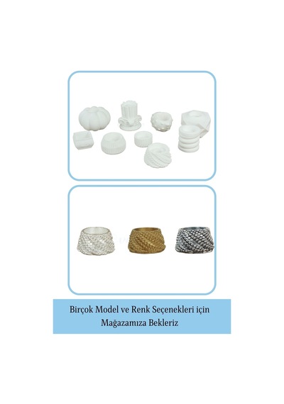Mumluk Şamdan 3 Adet Tealight Ve İnce Mum Uyumlu Ejderha Yumurtası Model - Beyaz