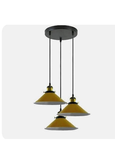 Mylights Modern Spor  Üçlü Metal Sarkıt Avize Sarı Başlıklı