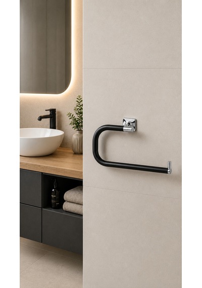 Pruva Halka Havluluk Krom-mat Siyah Ba1004 005 Cr-al6