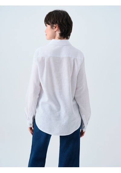 LOFT Loose Fit Kadın Gömlek U.kol Lf2039039 Q1.v1 Beyaz