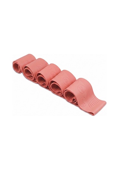 Gymo Pro Series Çantalı Direnç Bandı Fitness Pilates Esnetme Lastiği 5'li Set Silikon Somon Pembe