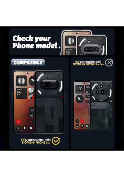 Nothing Phone 3a İle Uyumlu Kılıf Şeffaf Kamera Korumalı Esnek Silikon Telefon Kılıfı Kapak
