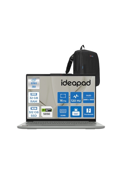 Lenovo IdeaPad Pro 5 16IAH10 83JM004WTRF12 Ultra 9 285H 32 GB 512 GB SSD 8 GB RTX5050 16" Free Dos Dizüstü Bilgisayar + Zetta Çanta