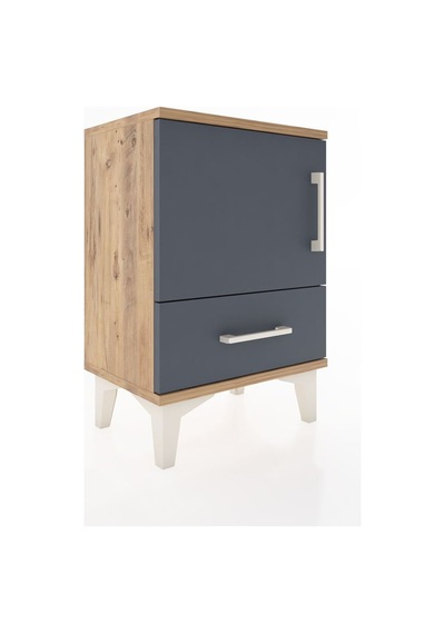 Arges Komodin 2 Raflı Tek Kapaklı 44x30x64 Çam-antrasit Atlas Çam