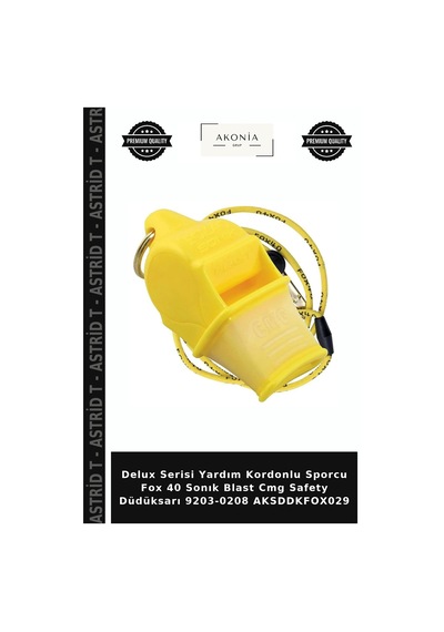 Delux Serisi Yardım Kordonlu Sporcu Fox 40 Sonık Blast Cmg Safety Düdüksarı 9203-0208 Aksddkfox029