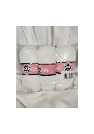 Lux Baby Beyaz El Örgü İpi Art No:3010 - Nm:3.4 - 100gr. 340mt. 3 Adet - Renk: 111