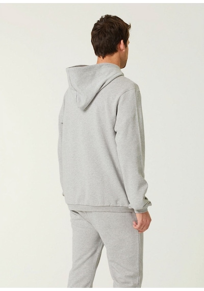 Unisex Oversize Omg Baskılı Kapüşonlu Sweatshirt Gri