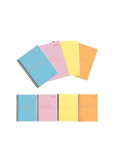 Mynote Pastel Defter A4 120 Yp 4 Kareli Set Çok Renkli