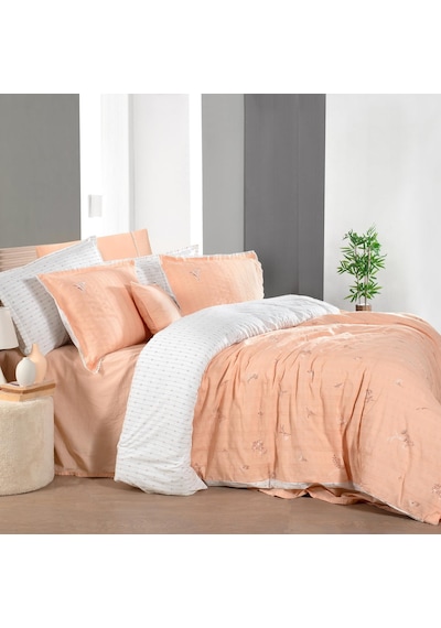 Sarev Gracia Somon King Size Battal Boy %100 Pamuk Mood Comfort Nevresim Takımı Somon