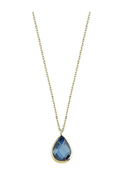 Altın Taşlı Kolye Aquablue 1.2 Cm