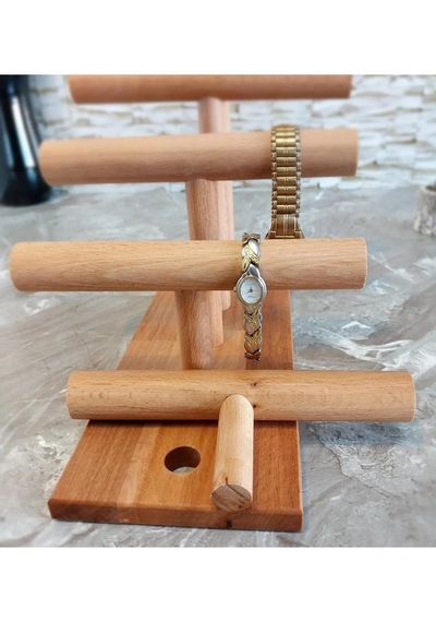 Bilezik Bileklik Saat Takı Organizer Ahşap Askısı 27cm Takı Standı Askılık Takı Aksesuar Düzenleyici