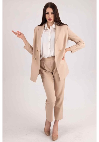 Feminist Bej Blazer Ceket Pantolon İkili Takım 0106305.55 Bej