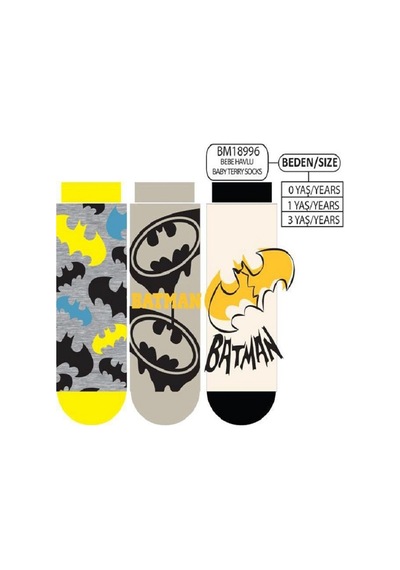 Çimpa Batman Erkek Çocuk Patik Çorap Karışık Desen Tekli Asortı/11yas Asorti