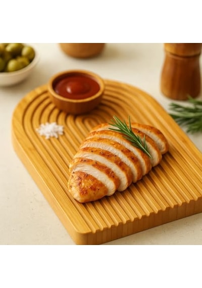 Tr Bambu Oval Çizgili Sunum Ve Kesme Tahtası Estetik Dayanıklı Ve Çok Amaçlı Mutfak Sunum Seti 32x24 Cm Diğer
