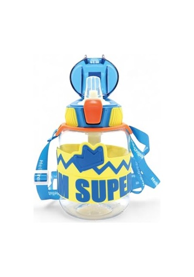 King Tritan Pipetli Suluk, 620 Ml, Lacivert, Boyun Askılı Okul Çocuk Suluğu, Bpa İçermez Genel