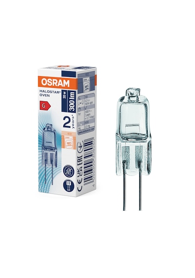 Osram G4 12 V 20 Watt 64428 300 Derece Halogen Fırın Lambası İğne Ayak