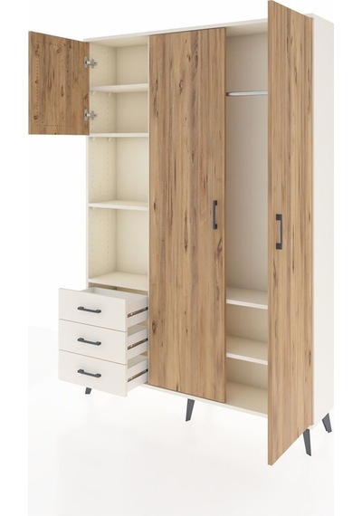 Arges Dolap 6 Raflı 3 Çekmeceli Tek Askılı 132x30x195 Aytaşı-çam/aytaşı Atlas Çam/aytası Arges Dolap 6 Raflı 3 Çekmeceli Tek Askılı 132x30x195 Aytaşı-çam/aytaşı Atlas Çam/aytası