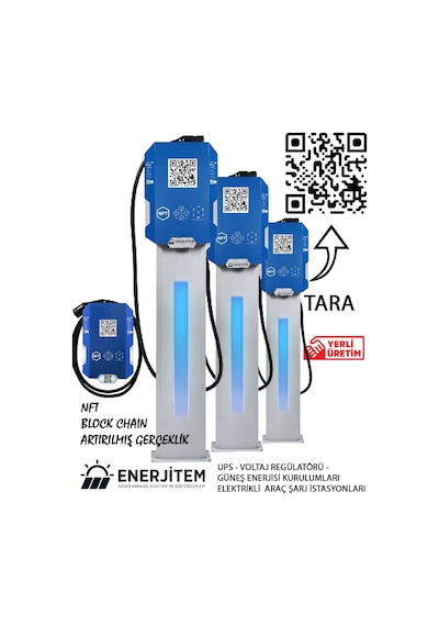 Enerjitem 11 KW Işıklı Elektrikli Araç Şarj İstasyonu