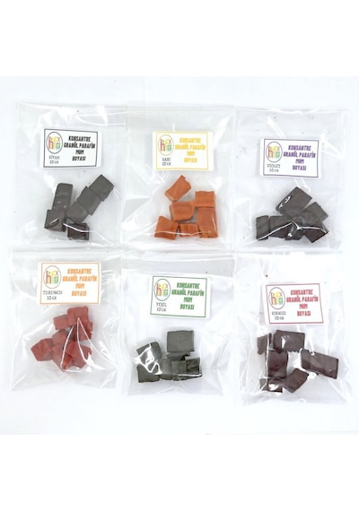 MUM BOYASI KONSANTRE GRANÜL PARAFİN SOYA WAX MUM BOYASI SET 6 RENK 60 GR