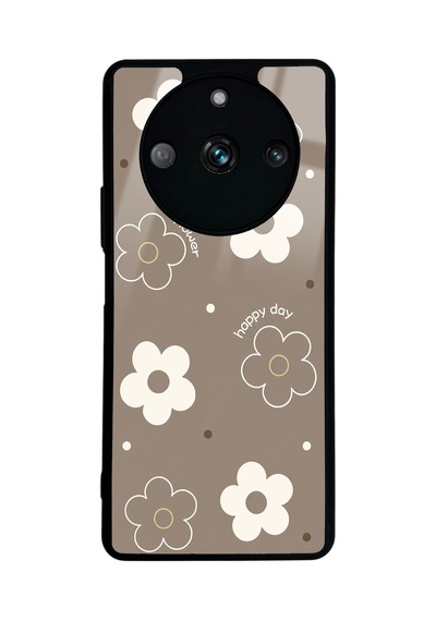 Realme 11 Pro Brown Lucky Happy Day Tasarımlı Glossy Telefon Kılıfı Kahverengi