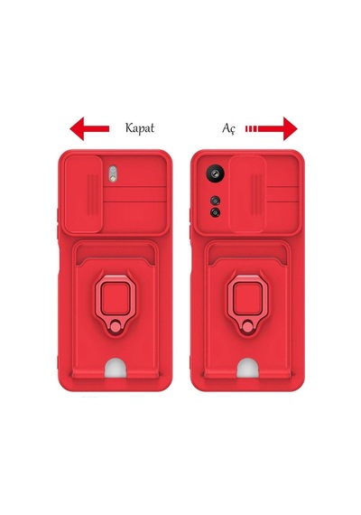 Xiaomi Redmi 13c Kılıf Zuma Kartvizitli Yüzüklü Silikon
